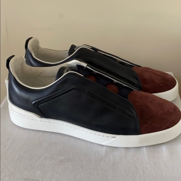 ❌SOLD❌ ERMENEGILDO ZEGNA Triple Stitch Sneakers 10 - Picture 2 of 8